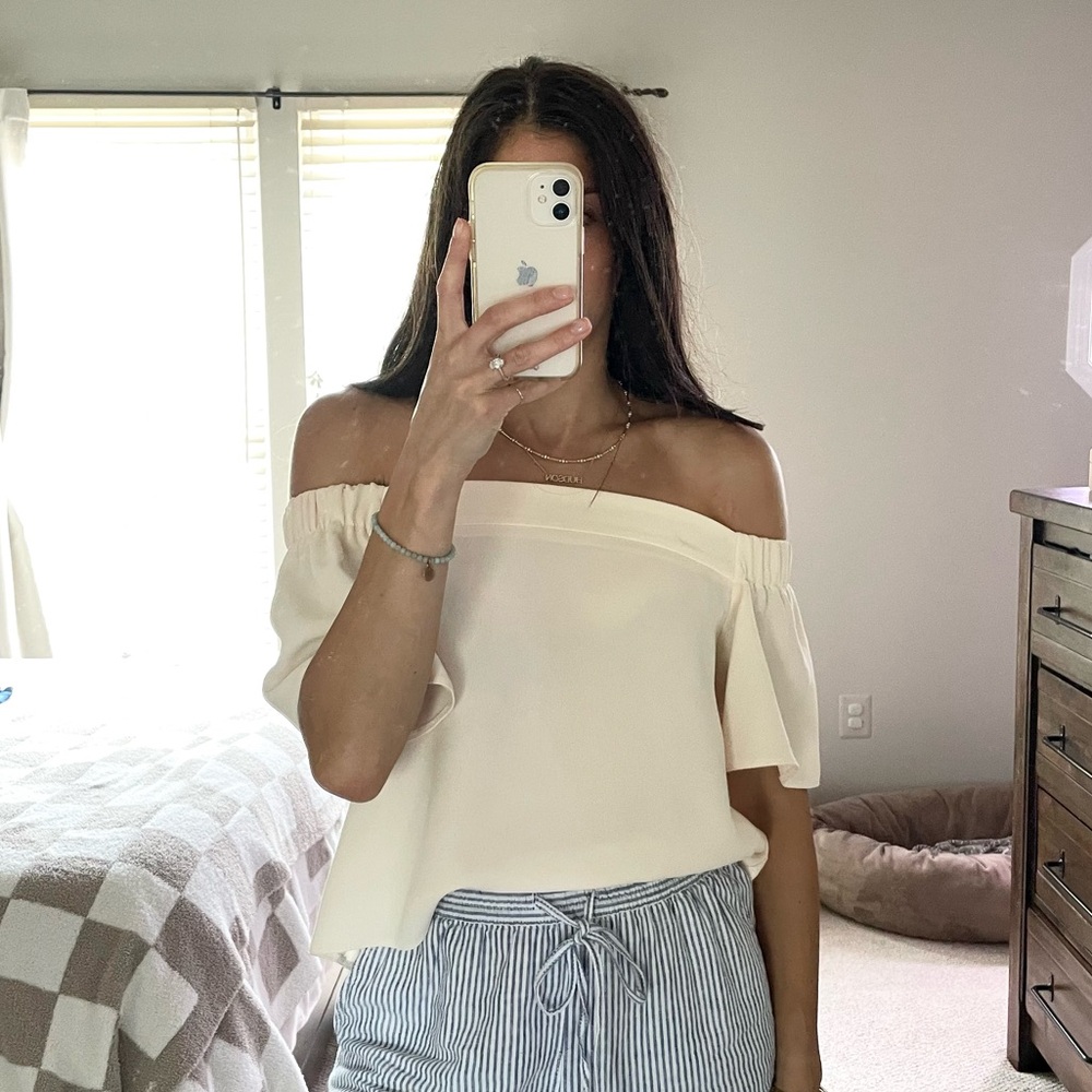 Topshop off shoulder short sleeve top